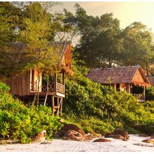 Bamboo Huts On Tropical Islands Wall Mural
