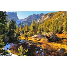 Colorful Rocky Mountain Forest Mural Wallpaper