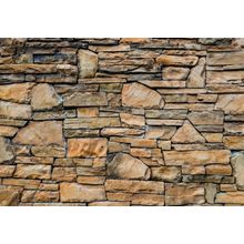 Yellow Weathered Stone Brick Wall Mural