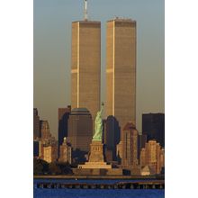 World Trade Towers At Sunset Wall Mural