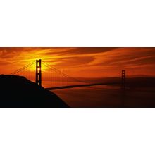 Golden Gate Bridge At Sunrise Wall Mural