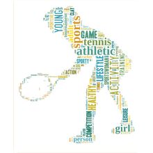 Tennis Player Word Cloud Mural Wallpaper