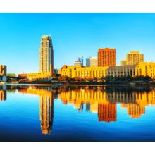 Downtown Minneapolis, Minnesota In The Morning Wall Mural