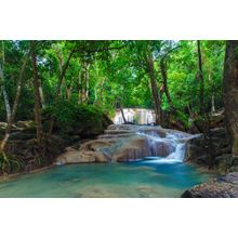 Scenic View Of Erawan Waterfall Wall Mural