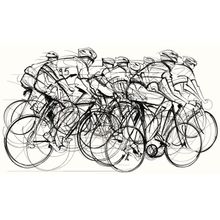 Cycling Race Illustration Wall Mural