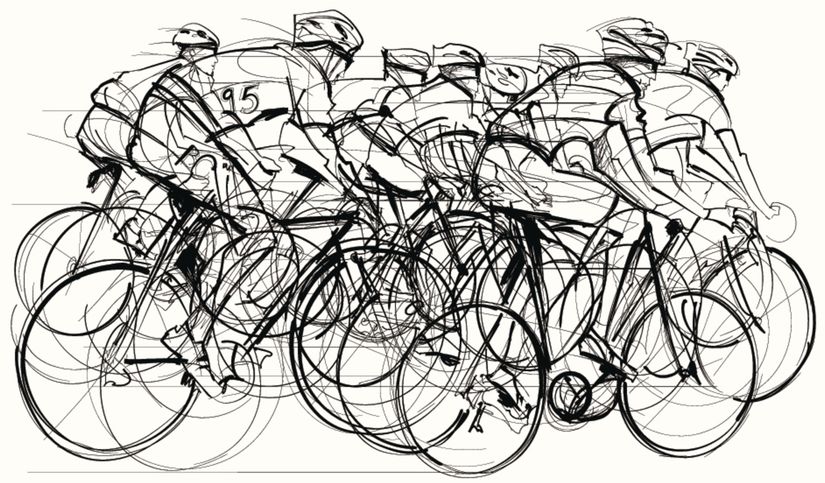 Cycling-Race-Illustration-Wallpaper-Mural