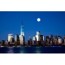 The Freedom Tower At Night Wall Mural