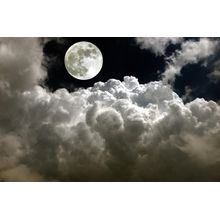 Full Moon Surrounded By Clouds Wall Mural