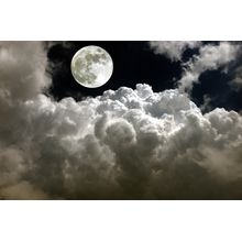 Full Moon Surrounded By Clouds Mural Wallpaper