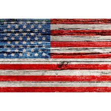 Old Painted American Flag Mural Wallpaper