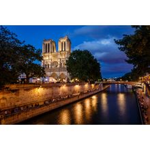 Notre Dame Cathedral And Seine River  Mural Wallpaper