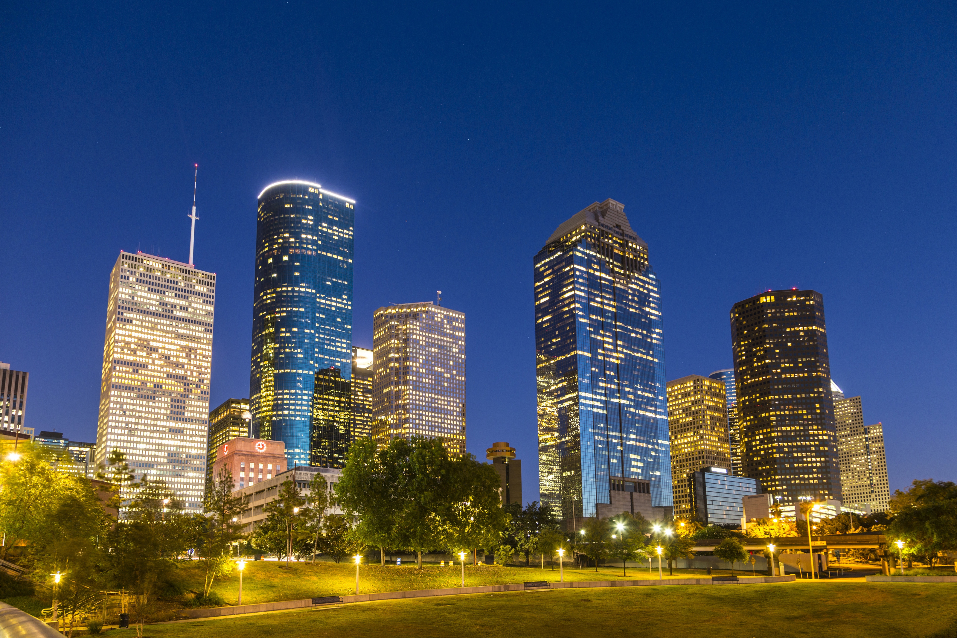 Houston Night united states houston texas skyline HD wallpaper  Peakpx