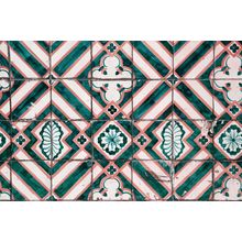 Green And Pink Tile Wall Mural