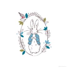 Peter Rabbit Thinking - Line Wall Mural