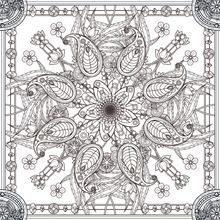 Decorative Mandala With Floral Elements Wall Mural