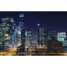Lights From Chicago Skyscrapers Wall Mural