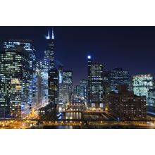 Lights From Chicago Skyscrapers Mural Wallpaper