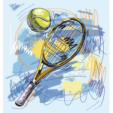 Tennis Racket Illustration Wall Mural