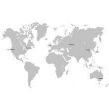 World Map In Grey Wall Mural