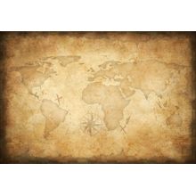 Aged World Map Wall Mural
