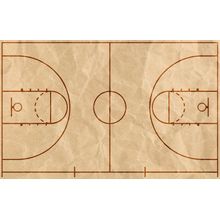 Basketball Court With Lines Wall Mural