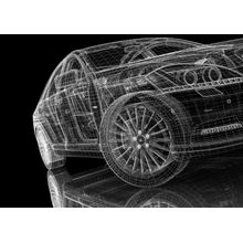 3D Model Car Mural Wallpaper