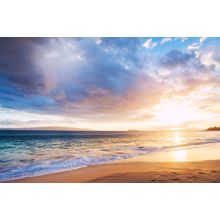 Dramatic Sunset On A Hawaiian Beach Wall Mural
