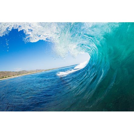 Poster mural nature xxl Wave : papier peint moderne vague bleu