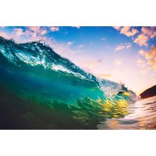 Ocean Wave at Sunset Wall Mural