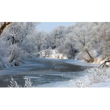 Winter's Day On The River Zai Wall Mural