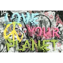 Love Your Planet Graffiti Wall Mural
