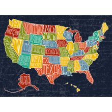 Map USA Wall Mural