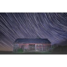 Star Trails Over Barn Wall Mural