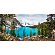 Foggy Moraine Lake Wall Mural