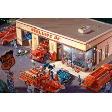 Phillips 66 - 50's Wall Mural
