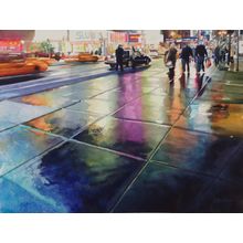 Neon Rain Wall Mural