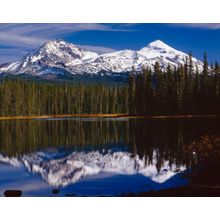 North And Middle Sisters Reflect Scott Lake Wall Mural