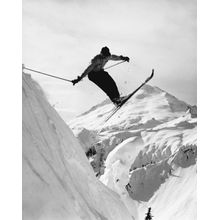 Skiier Leaps on Artist's Point, Mt. Baker Wall Mural