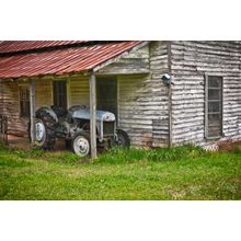 Vintage Tractor Near An Old Farmhouse Wall Mural