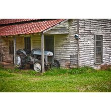 Vintage Tractor Near An Old Farmhouse Mural Wallpaper