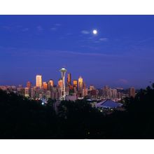Full Moon Over Seattle Wall Mural