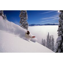 Snowboarding Above The Clouds Wall Mural