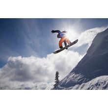 Snowboarding on a Sunny Day Wall Mural