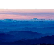 Dusk Settles Over Cascade Mountains Wall Mural