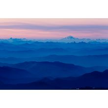 Dusk Settles Over Cascade Mountains Wall Mural