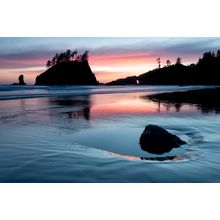 Sunset at Second Beach, Olympic National Park 2 Wall Mural