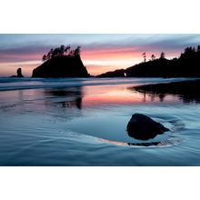 Sunset at Second Beach, Olympic National Park 2 Mural Wallpaper