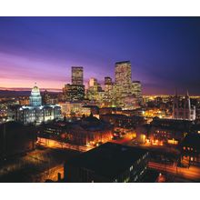 Denver Skyline Clear Sky Sunset Wall Mural
