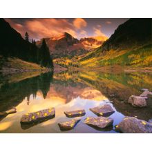 Maroon Bells Wispy Clouds Wall Mural