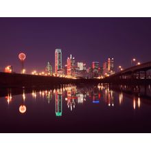 Dallas Skyline Reflected Wall Mural